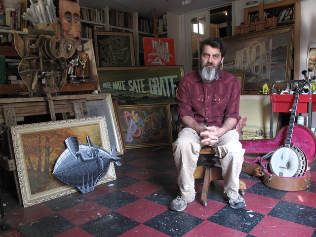 Wayne White in his studio