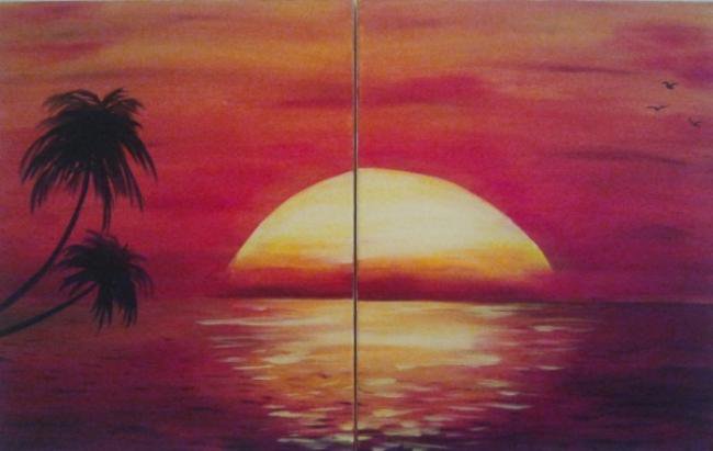 Painting Workshop: Two Canvas Friend or Date Night - "Beach Painting'