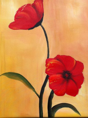 Painting Workshop: 2 Red Flowers