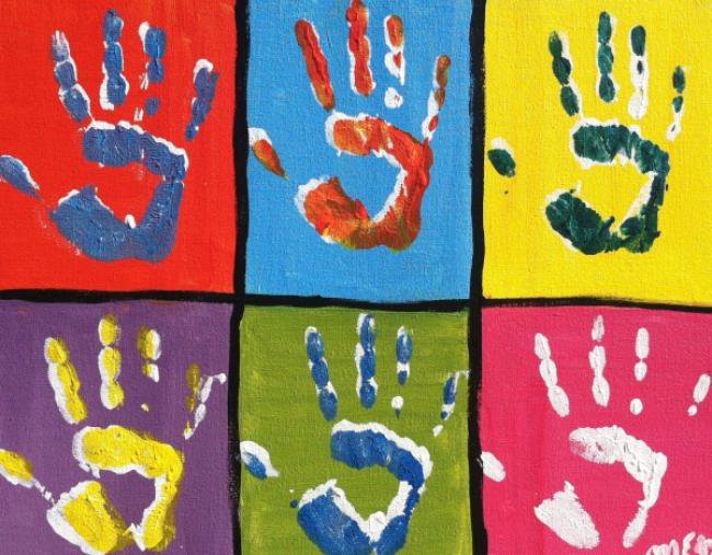Paint with your toddler! Handprints