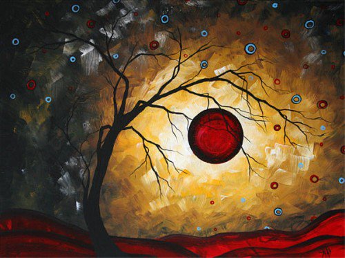 Painting Workshop: Red Moon - Original by Megan Duncanson©