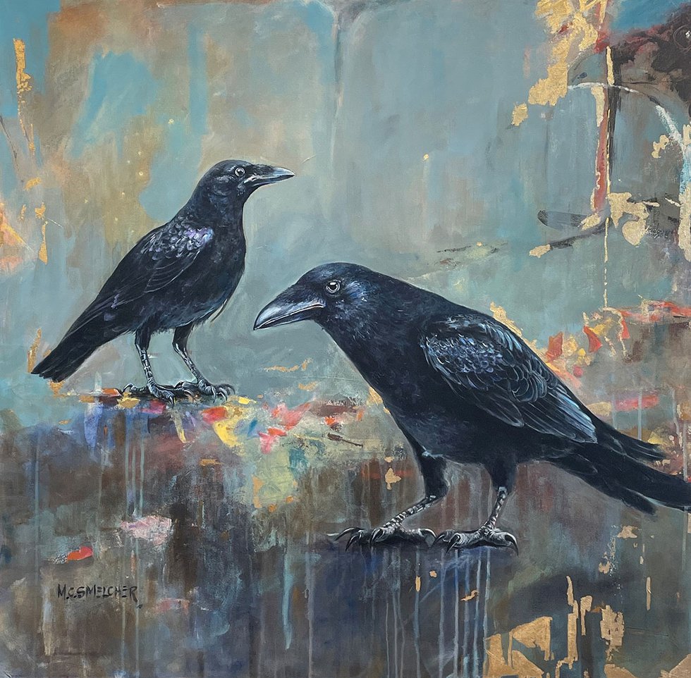 Crows © Michael Smelcher, acrylic on canvas, 36 X 36 inches.jpg