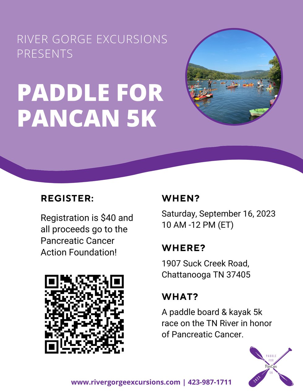 Join us for the Paddle for PanCAN 5k - 2