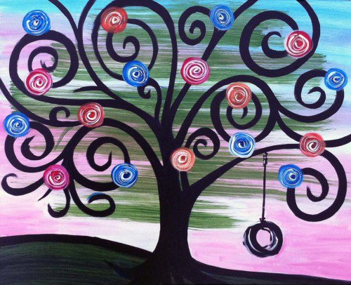 Painting Workshop: Daytime - "Swirly Tree with Swing"