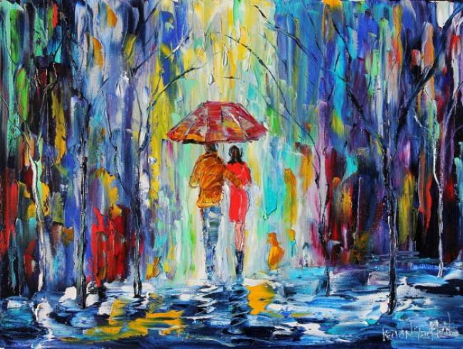 Painting Workshop: "Abstract Rain" - Karen Tarlton Original