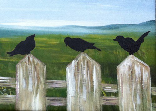 Painting Workshop: Crows on a Fence