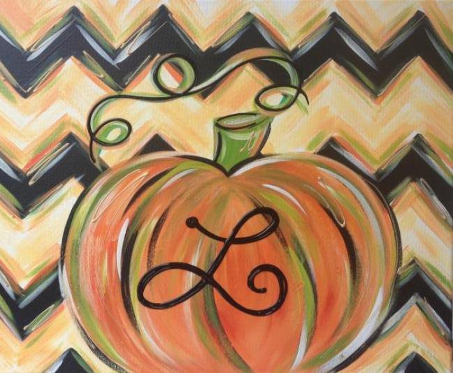 Painting Workshop: Monogram Chevron Pumpkin