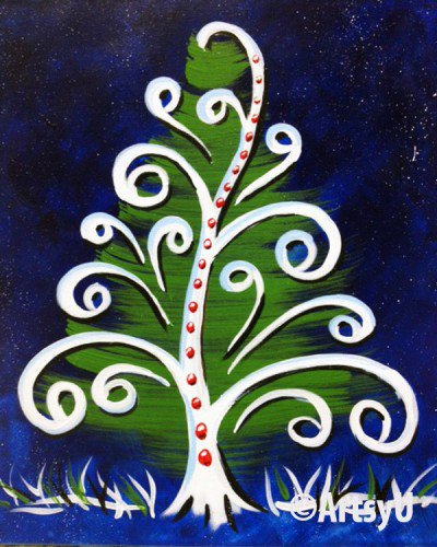 Painting Workshop: Christmas Tree with Bling