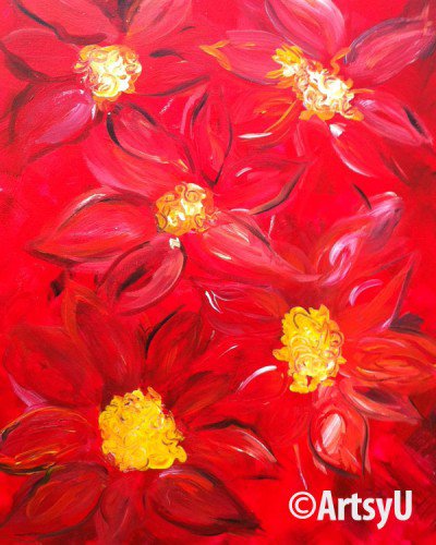 Painting Workshop: Abstract Poinsettias