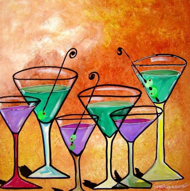 Painting Workshop: Martinis by Gino Savarino