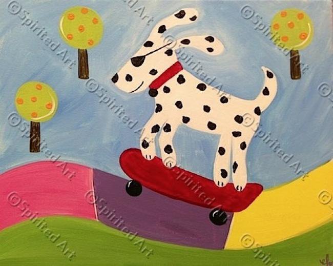Painting Workshop: Skateboarding Dog