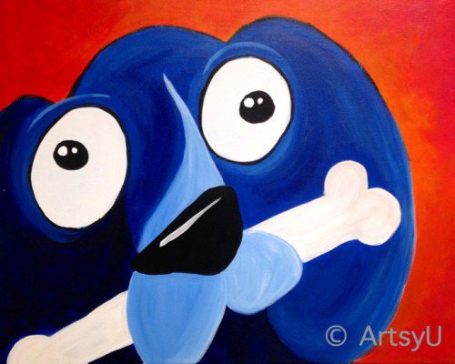 Painting Workshop: Blue Winnie Dog